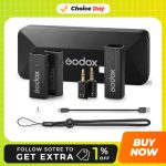 Godox MoveLink Mini LT UC Wireless Microphone 2.4GHz Transmitter Receiver Lavalier Mic for iPhone Type-C Smartphone DSLR Camera