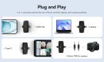 Ulanzi V6 3-in-1 Plug-Play Wireless Lavalier Microphone for iPhone/Android/Camera